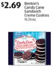 ALDI Benton's Candy Cane Sandwich Creme Cookies offer