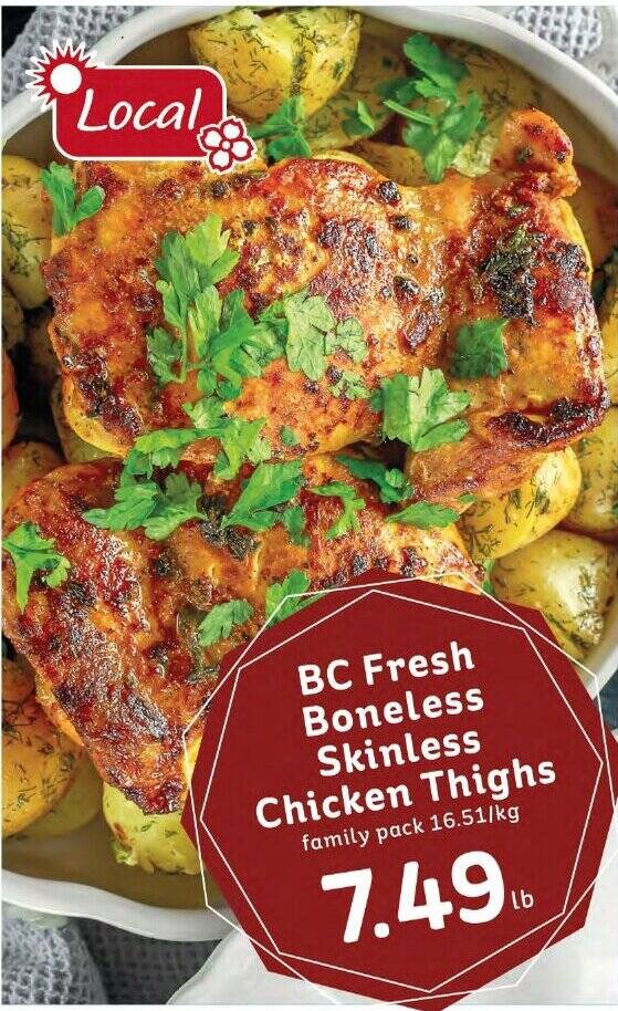 BC Fresh Boneless Skinless Chicken Thighs offer at IGA