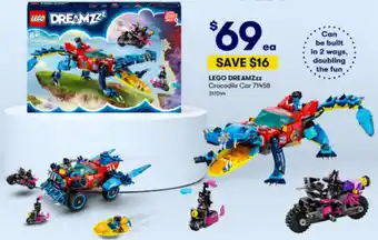 BIG W LEGO DREAMZzz Crocodile Car offer
