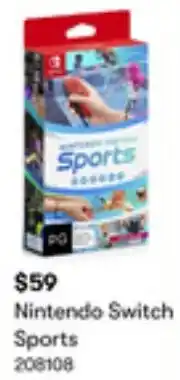 BIG W Nintendo Switch Sports offer