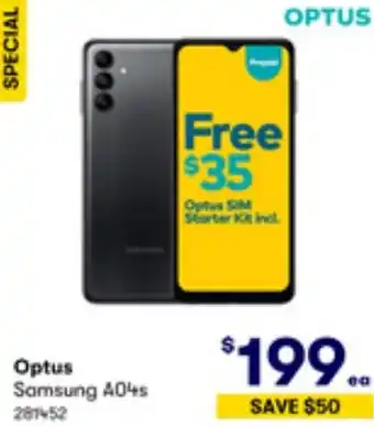 BIG W Optus Samsung A04s offer