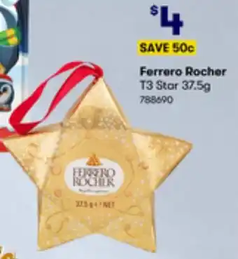 BIG W Ferrero Rocher T3 Star 37.5g offer