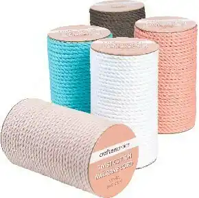 30% off Crafters Choice Cotton Twist Macramé Cord 50m Beige Label