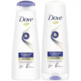 Woolworths Dove shampoo or conditioner 320ml offer
