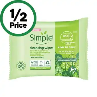 Woolworths Simple biodegradable facial wipes pk 25 offer