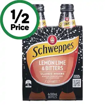 Woolworths Schweppes mixers or mineral water 4 x 300ml offer