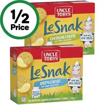 Woolworths Uncle tobys le snak 132g pk 6 offer