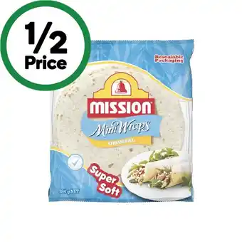 Woolworths Mission mini wraps 384g pk 8 offer
