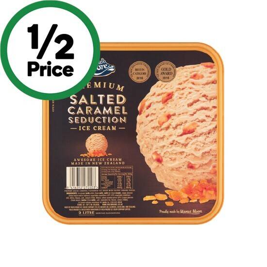Much moore ice cream 2 litre offer at Woolworths