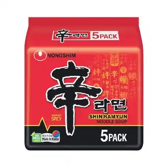 Woolworths Nongshim shin ramyun 600g pk 5 offer