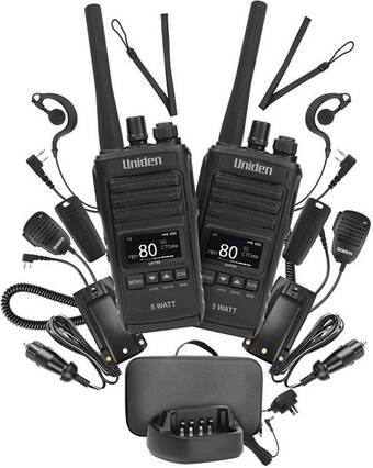 Autopro Uniden 5w 80ch uhf splashproof cb radio twin deluxe pack offer
