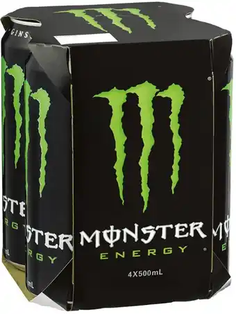 IGA Monster energy drink 4x500ml selected varieties offer