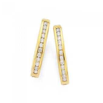 Prouds 9ct gold diamond huggies offer