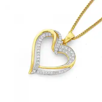 Prouds 9ct gold diamond heart pendant offer