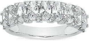 Prouds Sterling silver 10 oval cubic zirconia anniversary ring size o offer