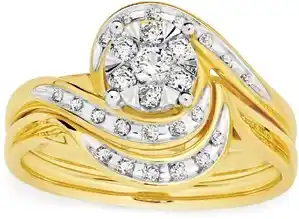 Prouds 9ct gold diamond bridal set offer
