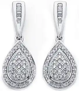 Prouds 9ct white gold diamond pear drop earrings offer