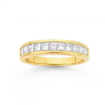 18ct gold diamond princess cut band