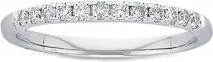 9ct white gold diamond claw set band
