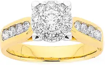 Prouds 18ct gold diamond cluster ring offer