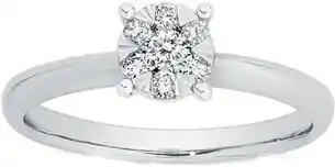 9ct white gold diamond round cluster ring