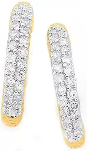 9ct gold diamond small claw set huggie earrings