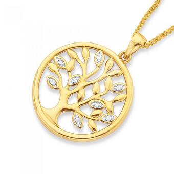 Prouds 9ct gold diamond tree of life pendant offer