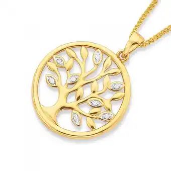 Prouds 9ct gold diamond tree of life pendant offer