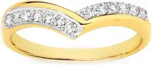 Prouds 9ct gold diamond curved band offer