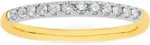 9ct gold diamond claw set band