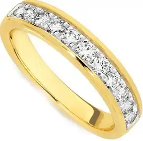 Prouds 9ct gold diamond pave set band offer