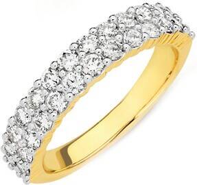 Prouds 18ct gold diamond two row band offer