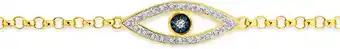 9ct gold diamond evil eye id bracelet