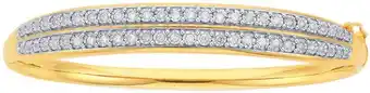 Prouds 9ct gold diamond double row bangle offer