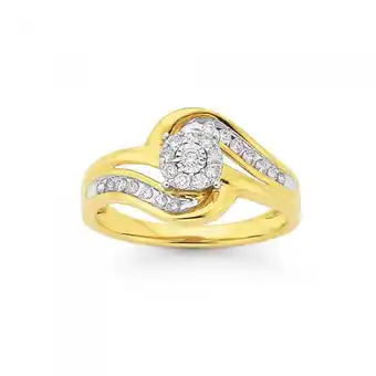 Prouds 9ct gold diamond swirl ring offer