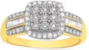 Prouds 9ct gold diamond cushion ring offer