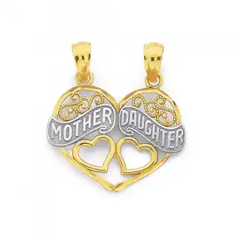 Prouds 9ct gold two tone 'mother & daughter' share pendant offer