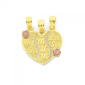 Prouds 9ct gold 'big sis, mum, lil sis' share pendant offer