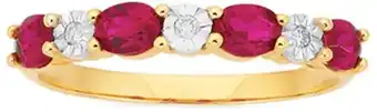 Prouds 9ct gold created ruby & diamond ring offer