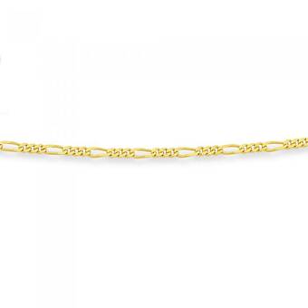 Prouds 9ct gold 55cm solid figaro 3+1 chain offer