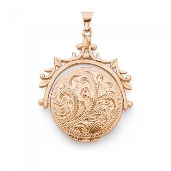 Prouds 9ct gold rose gold 20mm round spinner locket offer
