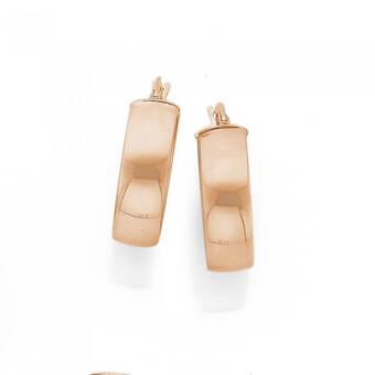 Prouds 9ct rose gold 6x15mm half round hoop earrings offer