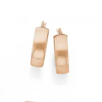 Prouds 9ct rose gold 6x15mm half round hoop earrings offer