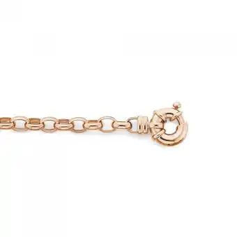 Prouds 9ct rose gold 19cm solid belcher bolt ring bracelet offer