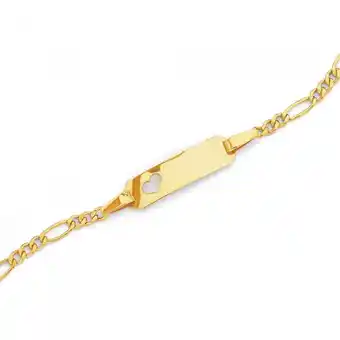 Prouds 9ct gold 16cm childrens heart identity bracelet offer