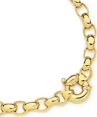 9ct gold 50cm solid oval belcher necklet with bolt ring