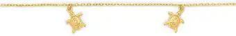 Prouds 9ct gold 19cm multi turtles trace bracelet offer