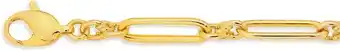 Prouds 9ct gold 19cm solid paperclip bracelet offer