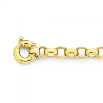 Prouds 9ct gold 19cm solid belcher bolt ring bracelet offer