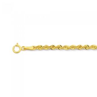 Prouds 9ct gold 19cm hollow rope bracelet offer